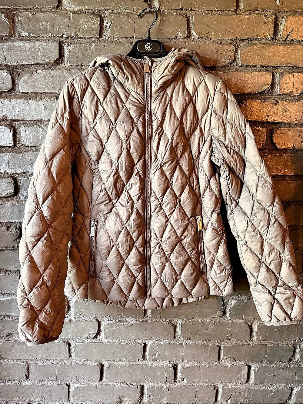 Michael Kors Quilted Nylon Packable Puffer Jacket Pink Small
